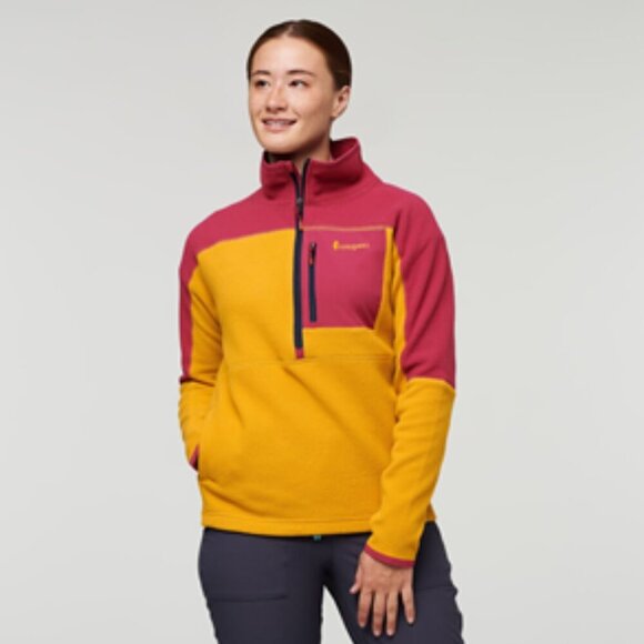 Cotopaxi Women's Large Abrazo Half-Zip Fleece Jacket Raspberry Pink Yellow NWT - Picture 7 of 7